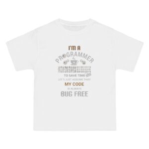 Funny Programmer Short-Sleeve T-Shirt, Coding Humor Tee, Gift for Software Developer, Techie Apparel, Bug-Free Code Shirt