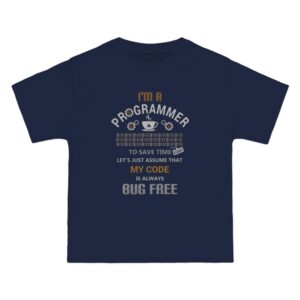 Funny Programmer Short-Sleeve T-Shirt, Coding Humor Tee, Gift for Software Developer, Techie Apparel, Bug-Free Code Shirt