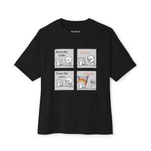 Tech Humor Unisex Oversized Boxy Tee, Programmer Gift, Funny Coding Shirt, Geeky Tee for Developers, Gift for Coders, Meme Tee