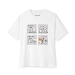Tech Humor Unisex Oversized Boxy Tee, Programmer Gift, Funny Coding Shirt, Geeky Tee for Developers, Gift for Coders, Meme Tee